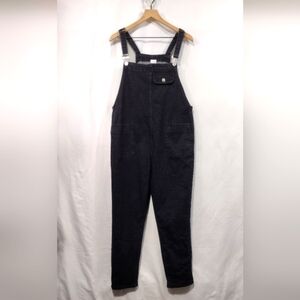 Women's Denim Bib Overall M Black Retro 90s Y2K Casual Streetwear Lagenlook Boho